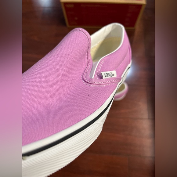 Womens 8 Vans Classic Slip On Orchid White Sneaker Shoe Low Top New HALF BOX - Picture 10 of 16